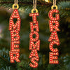 Custom Marquee Letter Wooden Ornament - Personalized Christmas Birthday Gifts For Mom, Dad, Brother, Sister, Kids - Holiday Marquee Moment