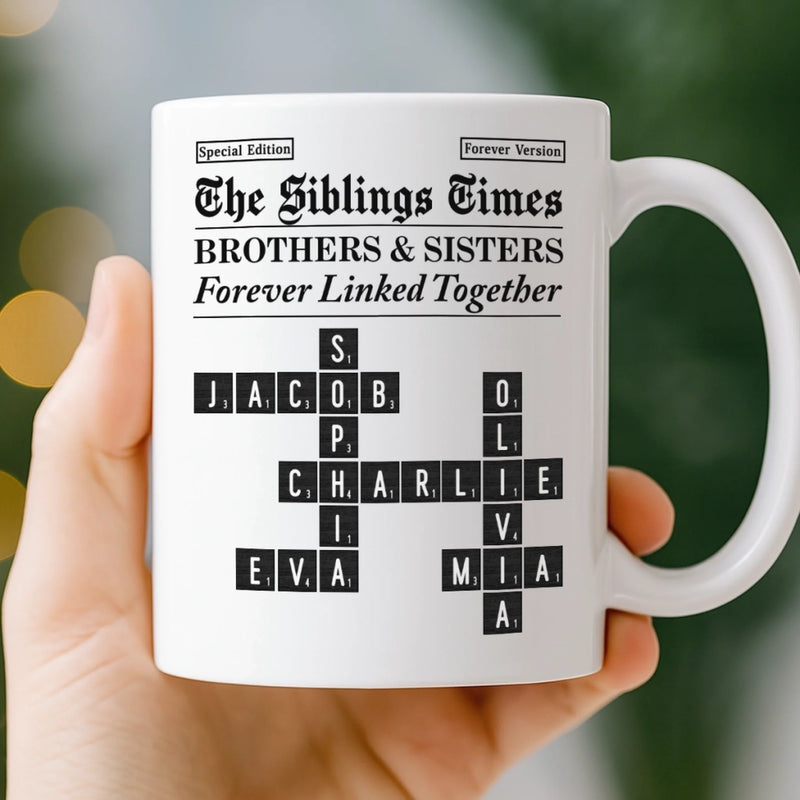 Custom Scrabble Mug - Personalized Christmas Birthday Gifts For Brother, Sister - Different Paths Same Heartbeat