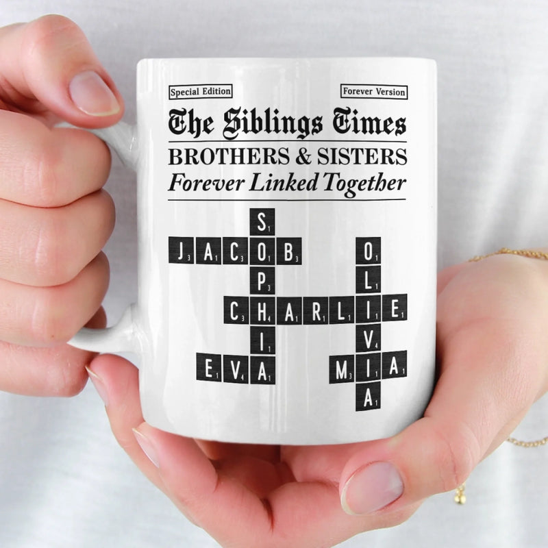 Custom Scrabble Mug - Personalized Christmas Birthday Gifts For Brother, Sister - Different Paths Same Heartbeat