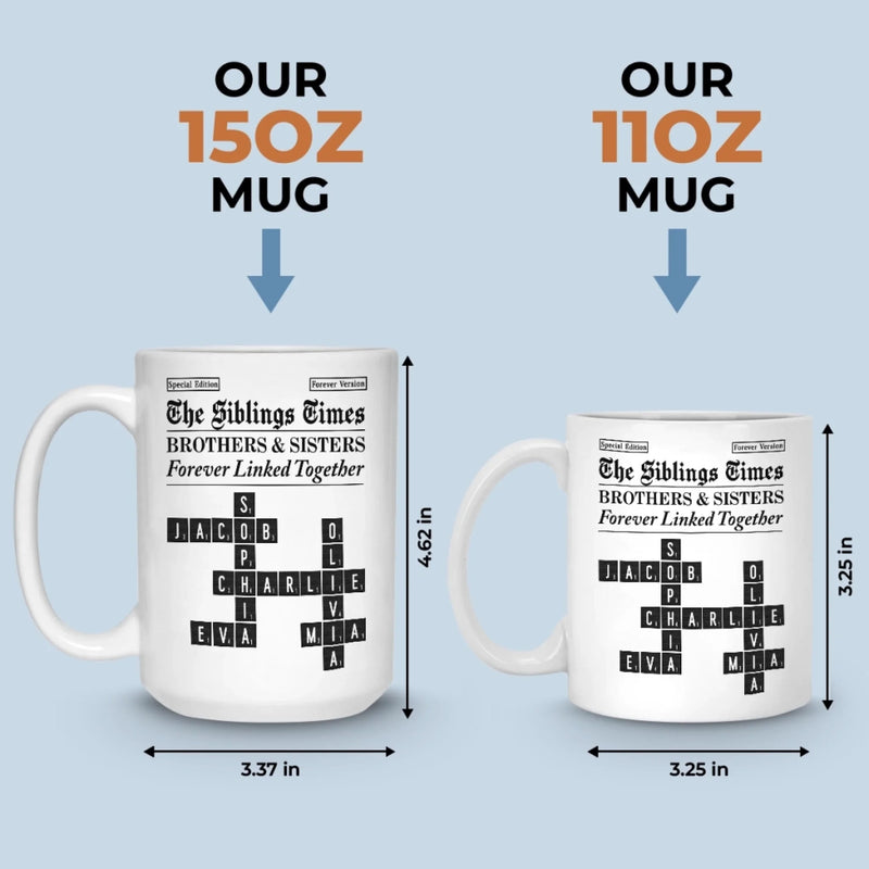 Custom Scrabble Mug - Personalized Christmas Birthday Gifts For Brother, Sister - Different Paths Same Heartbeat