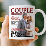 Custom Photo Magazine Mug - Personalized Anniversary Wedding Gifts For Husband And Wife, Him And Her - Love Grows Louder With You