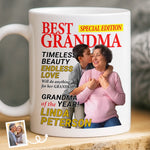 Custom Photo Magazine Mug - Personalized Birthday Gifts For Grandma - Her Love Makes Little Hearts Brighter