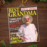 Custom Photo Magazine Acrylic Ornament - Personalized Christmas Birthday Gifts For Grandma - Where Grandma Is Joy Follows