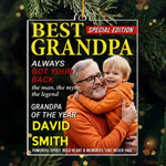Custom Photo Magazine Acrylic Ornament - Personalized Christmas Birthday Gifts For Grandpa - His Wisdom Warms Our Hearts