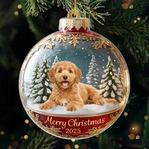 Custom Photo Acrylic Ornament - Personalized Christmas Birthday Gifts For Dog Cat Lovers, Dog Dad And Mom, Cat Owners - Merry Woofmas From The Goodest Pup