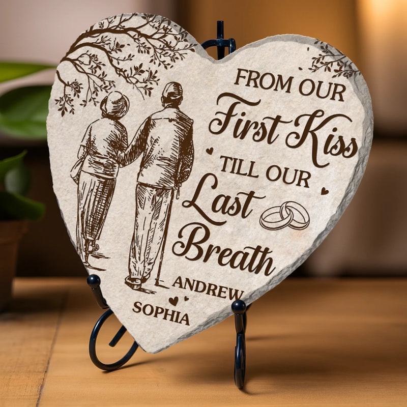 Custom Heart Shaped Stone With Stand - Personalized Anniversary Wedding Gifts For Husband And Wife, Him And Her - You Are My Calm