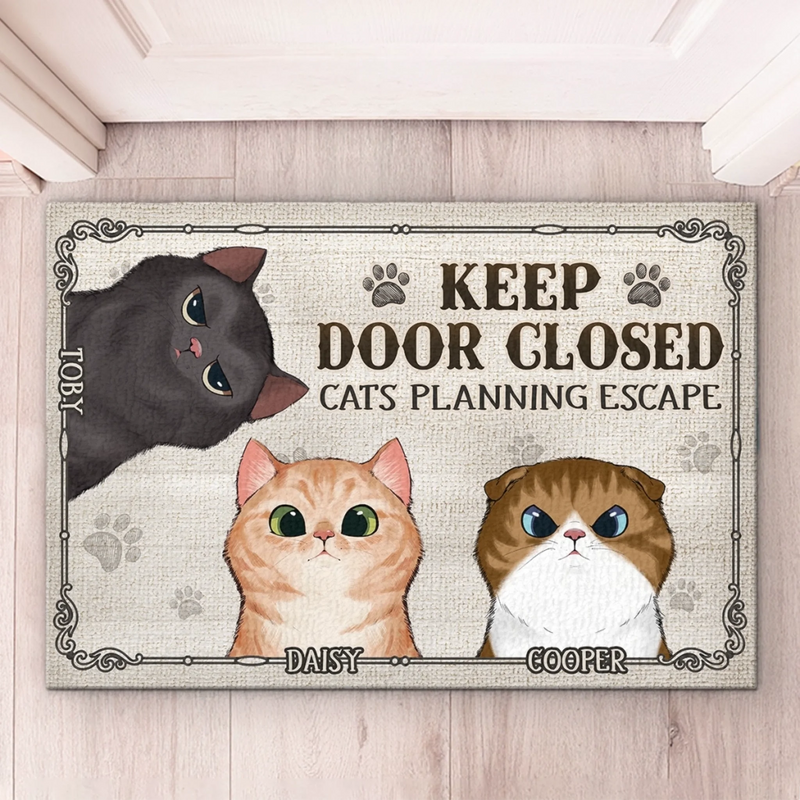 Custom Home Decor Decorative Mat - Personalized  Birthday Gifts For Cat Lovers, Cat Mom And Dad - Escape Artists On Standby