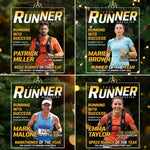 Custom Photo Magazine Acrylic Ornament - Personalized  Birthday Running Gifts For Running Lovers, Sports Fans, Sports Lovers - Hustle For Greatness