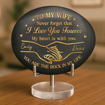 Custom Printed Rock - Personalized Anniversary Wedding Gifts For Husband And Wife, Him And Her - You Are My Peace