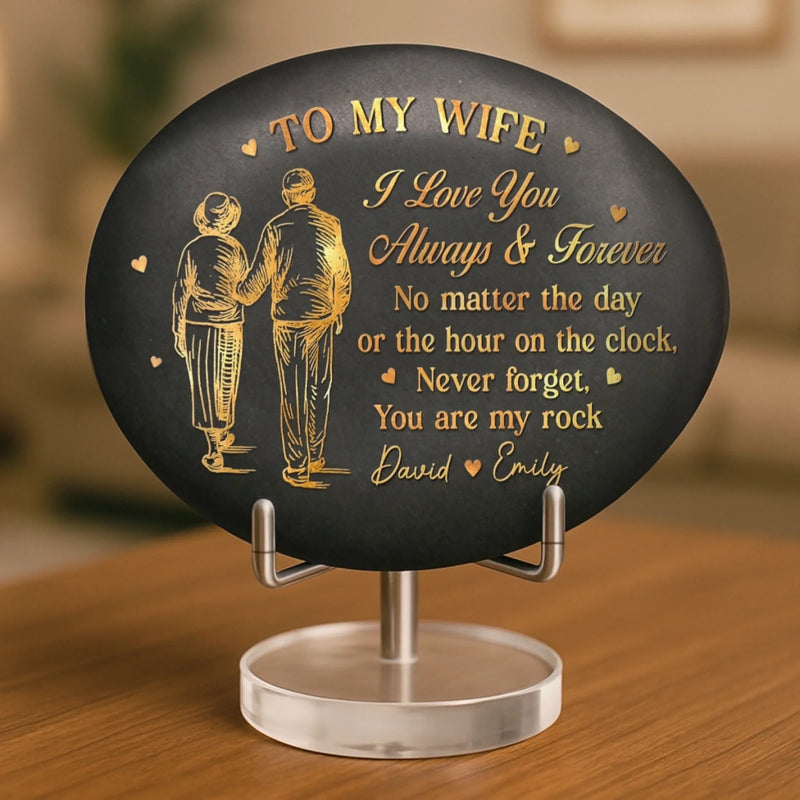 Custom Printed Rock - Personalized Anniversary Wedding Gifts For Husband And Wife, Him And Her - Our Sweet Memories