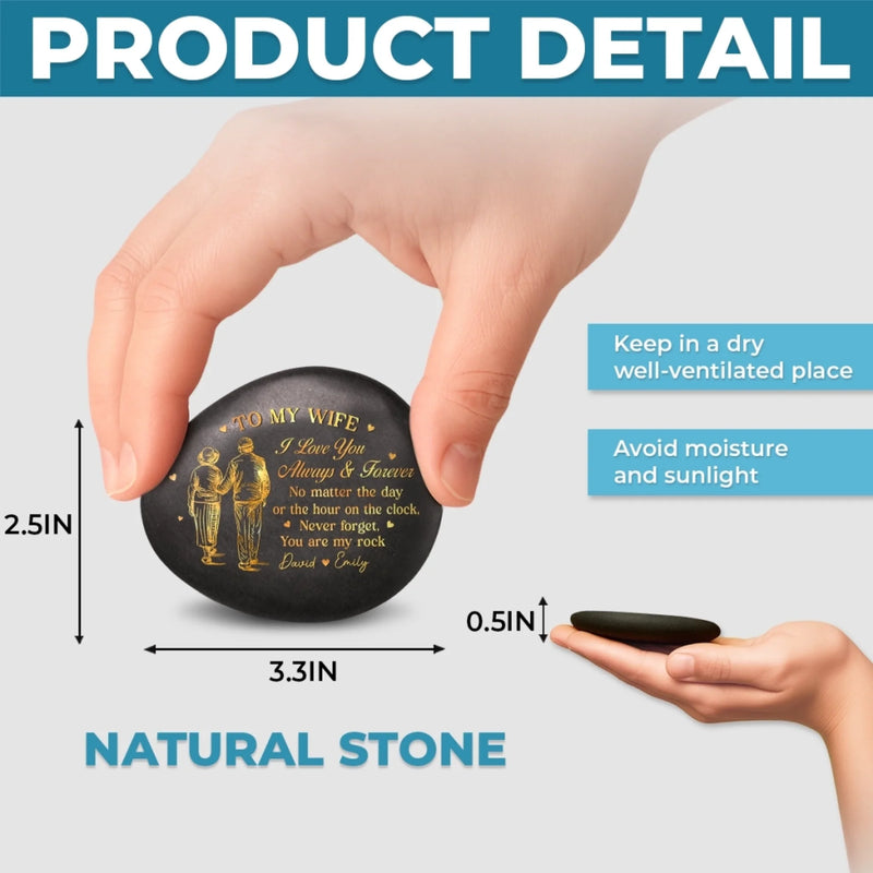 Custom Printed Rock - Personalized Anniversary Wedding Gifts For Husband And Wife, Him And Her - Our Sweet Memories