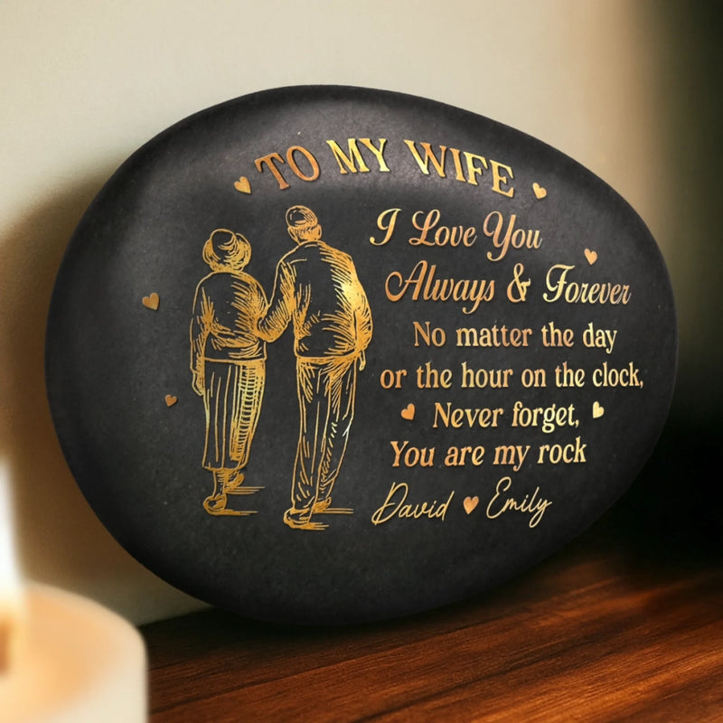 Custom Printed Rock - Personalized Anniversary Wedding Gifts For Husband And Wife, Him And Her - Our Sweet Memories