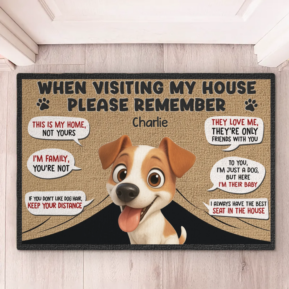 Custom Home Decor Decorative Mat - Personalized Birthday Gifts For Dog Lovers, Dog Dad And Mom - Please Wipe Your Paws