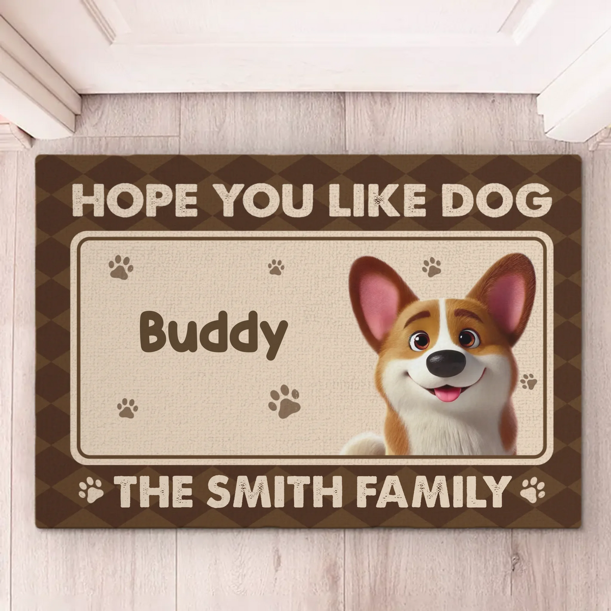 Custom Home Decor Decorative Mat - Personalized Birthday Gifts For Dog Cat Lovers, Dog Dad And Mom, Cat Owners - Paws Make Home Happy