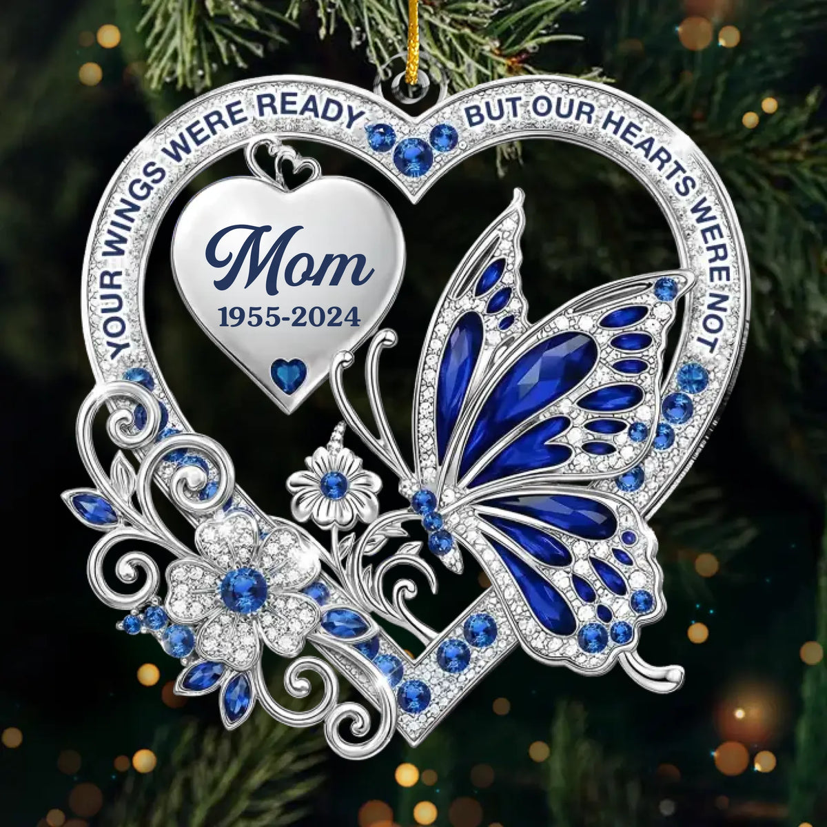 Custom Acrylic Ornament - Personalized Christmas Memorial Sympathy Gifts For Loss Of Mom, Dad - Love Echoes Through Time