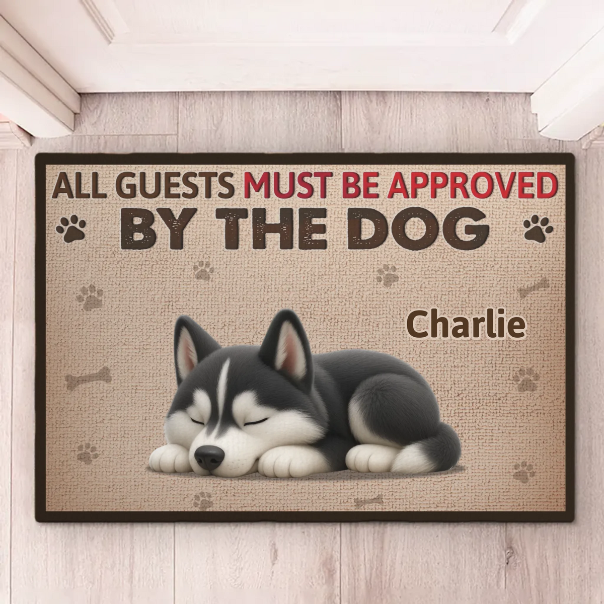 Custom Home Decor Decorative Mat - Personalized Birthday Gifts For Dog Lovers, Dog Dad And Mom - Guarded By Professional Nappers
