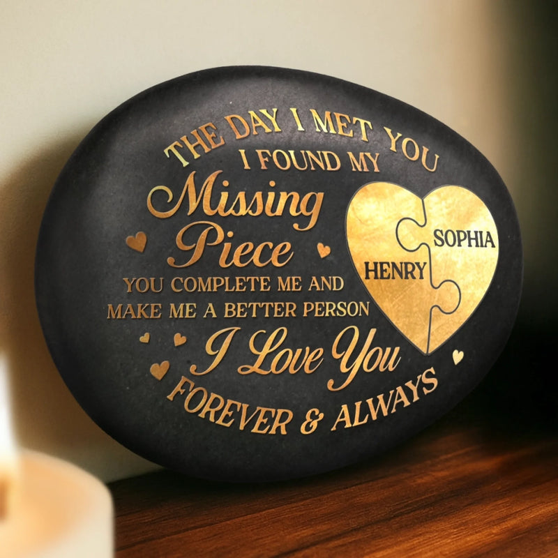 Custom Photo Printed Rock - Personalized Anniversary Wedding Gifts For Husband And Wife, Him And Her - Love That Time Honors