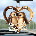 Custom Acrylic Car Ornament - Personalized Anniversary Wedding Gifts For Husband And Wife, Him And Her - Holding You Feels Like Home