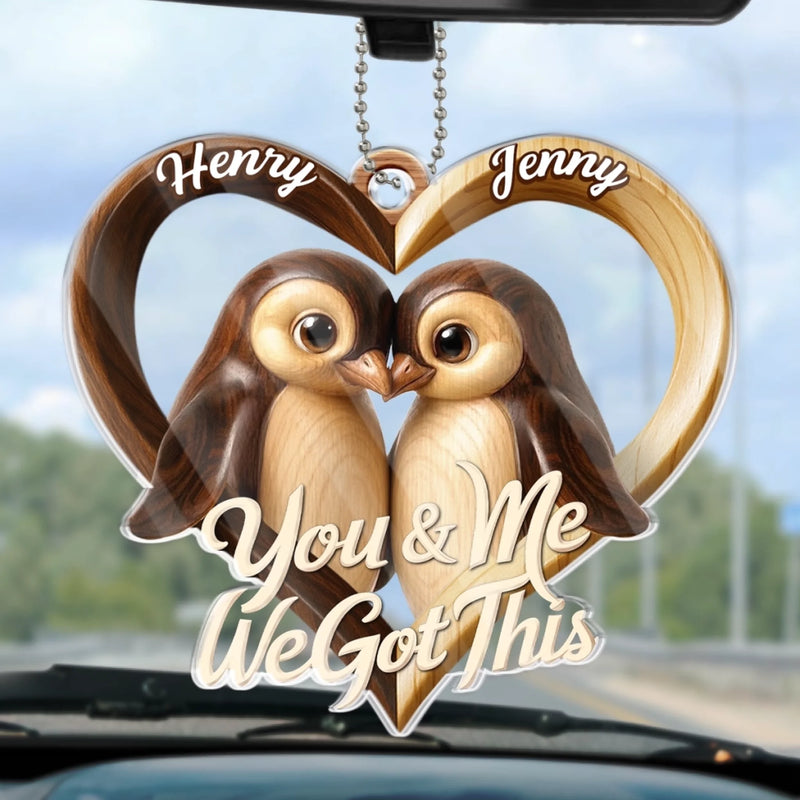 Custom Acrylic Car Ornament - Personalized Anniversary Wedding Gifts For Husband And Wife, Him And Her - Holding You Feels Like Home