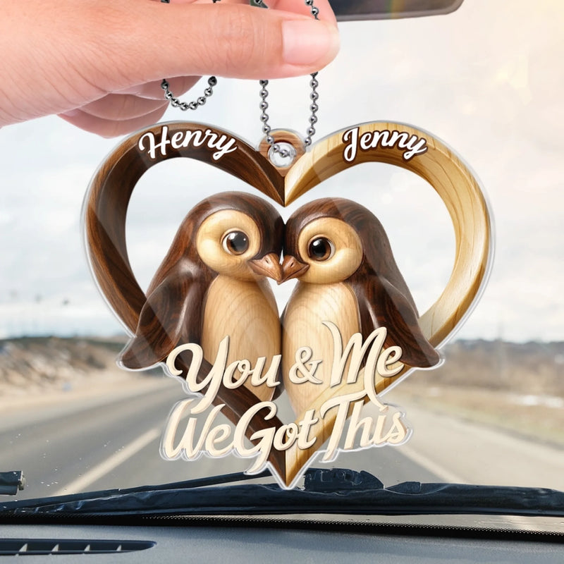 Custom Acrylic Car Ornament - Personalized Anniversary Wedding Gifts For Husband And Wife, Him And Her - Holding You Feels Like Home