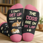 Custom Name Funny Dog Lover Gifts - Personalized Middle Tube Socks