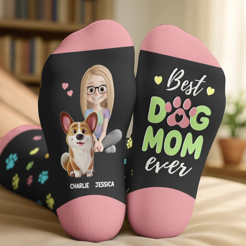 Custom Crew Socks - Personalized Christmas Birthday Gifts For Dog Cat Lovers, Dog Dad And Mom, Cat Owners - This Is My Lazy Era