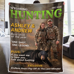 Custom Photo Magazine Blanket - Personalized Christmas Birthday Hunting Gifts For Hunters - From Camo To Forever