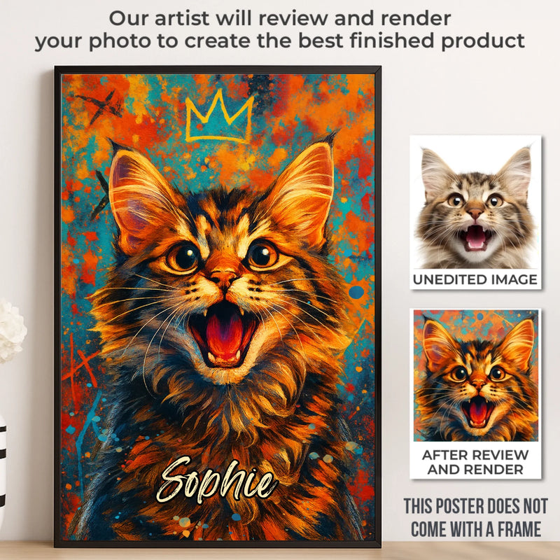 Custom Photo Vertical Poster - Personalized Pet Memorial Sympathy Gifts For Dogs, Cats - My Sunshine With Paws