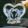 Custom Acrylic Car Ornament - Personalized Anniversary Wedding Gifts For Husband And Wife, Him And Her - Our Story Never Ends