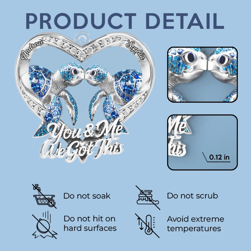 Custom Acrylic Car Ornament - Personalized Anniversary Wedding Gifts For Husband And Wife, Him And Her - Our Story Never Ends