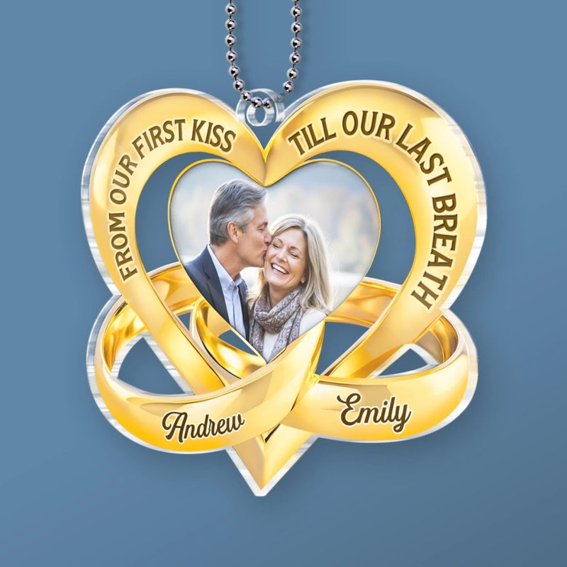 Custom Photo Acrylic Car Ornament - Personalized Anniversary Wedding Gifts For Husband And Wife, Him And Her - Loving You Comes Easy