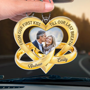 Custom Photo Acrylic Car Ornament - Personalized Anniversary Wedding Gifts For Husband And Wife, Him And Her - Loving You Comes Easy