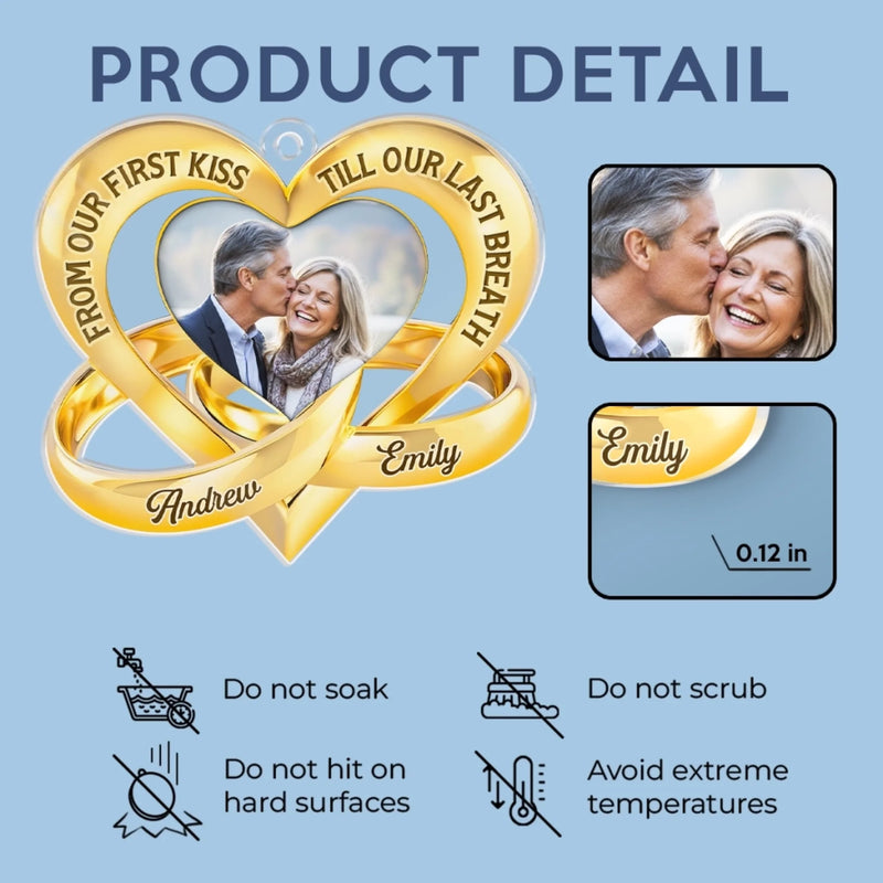Custom Photo Acrylic Car Ornament - Personalized Anniversary Wedding Gifts For Husband And Wife, Him And Her - Loving You Comes Easy