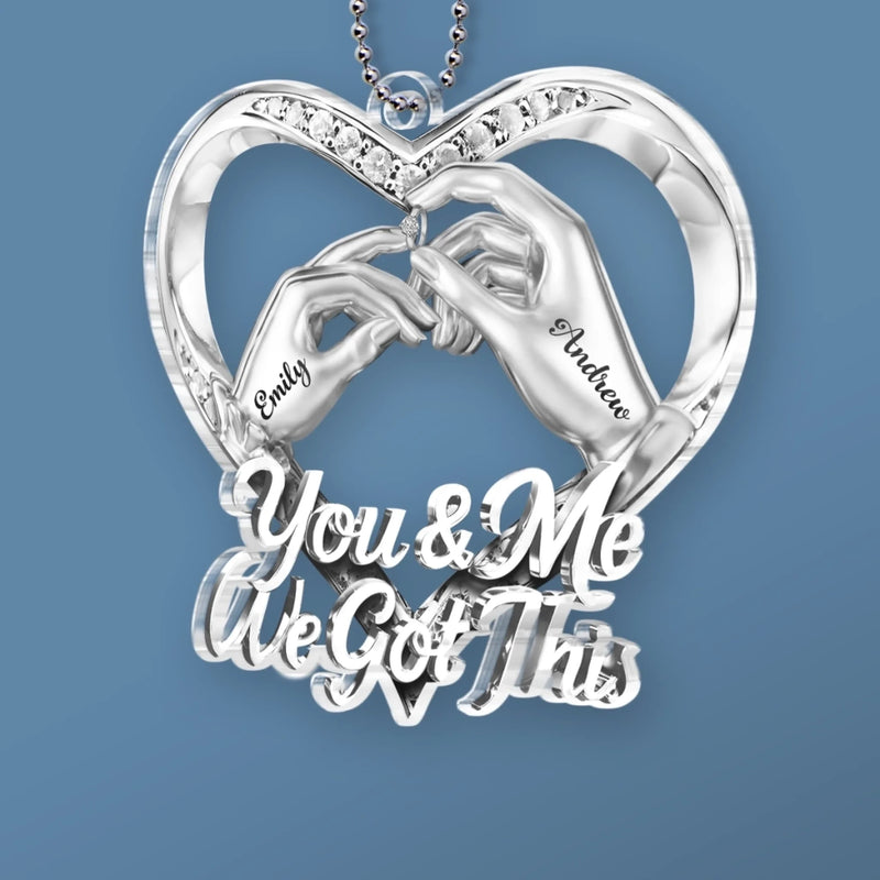 Custom Acrylic Car Ornament - Personalized Anniversary Wedding Gifts For Husband And Wife, Him And Her - Forever Starts With You