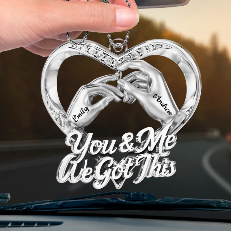 Custom Acrylic Car Ornament - Personalized Anniversary Wedding Gifts For Husband And Wife, Him And Her - Forever Starts With You