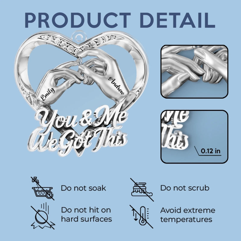 Custom Acrylic Car Ornament - Personalized Anniversary Wedding Gifts For Husband And Wife, Him And Her - Forever Starts With You