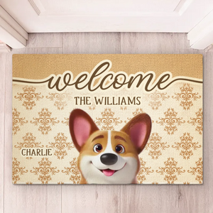 Custom Home Decor Decorative Mat - Personalized Birthday Gifts For Dog Cat Lovers, Dog Dad And Mom, Cat Owners - Home Of Happy Paws