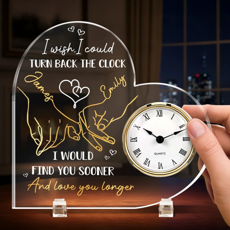 Custom Acrylic Desk Clock - Personalized Anniversary Wedding Gifts For Husband And Wife, Him And Her - My Favorite Place Is You