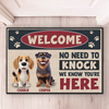 Custom Home Decor Decorative Mat - Personalized Birthday Gifts For Dog Lovers, Dog Dad And Mom - Pawsitively Welcome