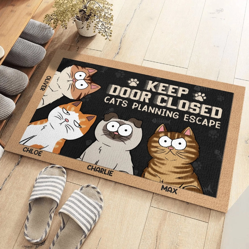 Custom Home Decor Decorative Mat - Personalized  Birthday Gifts For Cat Lovers, Cat Mom And Dad - Beware Of Cat Attitude