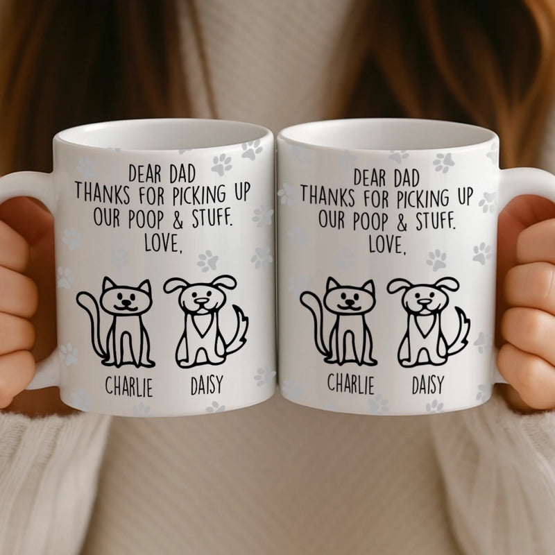 Custom Mug - Personalized Birthday Gifts For Dog Lovers, Dog Dad And Mom - Respect The Poop Scooper