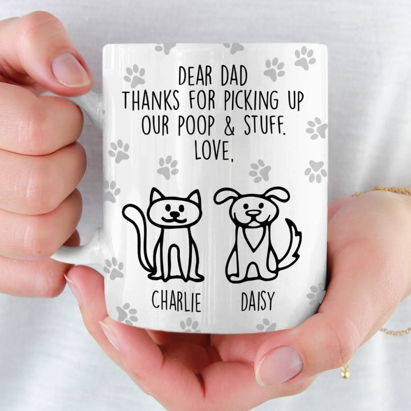 Custom Mug - Personalized Birthday Gifts For Dog Lovers, Dog Dad And Mom - Respect The Poop Scooper