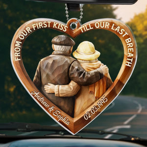 Custom Acrylic Car Ornament - Personalized Anniversary Wedding Gifts For Husband And Wife, Him And Her - Together Feels So Right