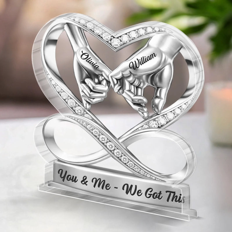 Custom Acrylic Plaque - Personalized Anniversary Wedding Gifts For Husband And Wife, Him And Her - Holding On To Us
