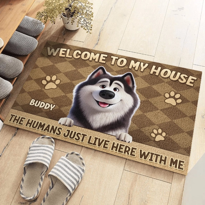 Custom Home Decor Decorative Mat - Personalized Birthday Gifts For Dog Cat Lovers, Dog Dad And Mom, Cat Owners - This Home Is Full Of Love