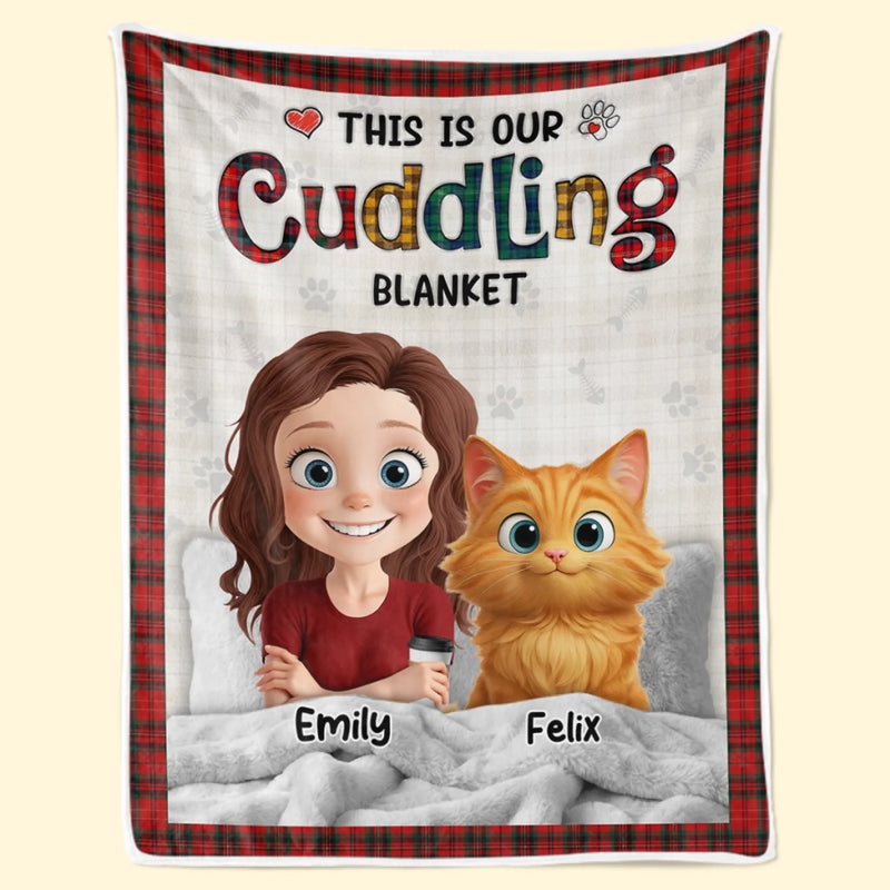 Custom Blanket - Personalized  Birthday Gifts For Cat Lovers, Cat Mom And Dad - Purr Mode On