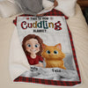 Custom Blanket - Personalized  Birthday Gifts For Cat Lovers, Cat Mom And Dad - Purr Mode On
