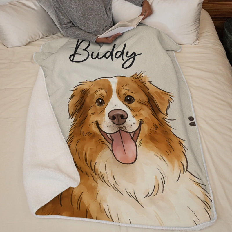 Custom Photo Blanket - Personalized Birthday Gifts For Dog Cat Lovers, Dog Dad And Mom, Cat Owners - Just Pure Happiness