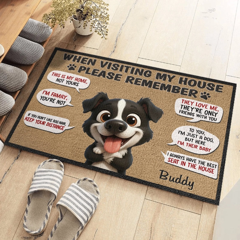 Custom Home Decor Decorative Mat - Personalized Birthday Gifts For Dog Lovers, Dog Dad And Mom - The Dogs Live Here