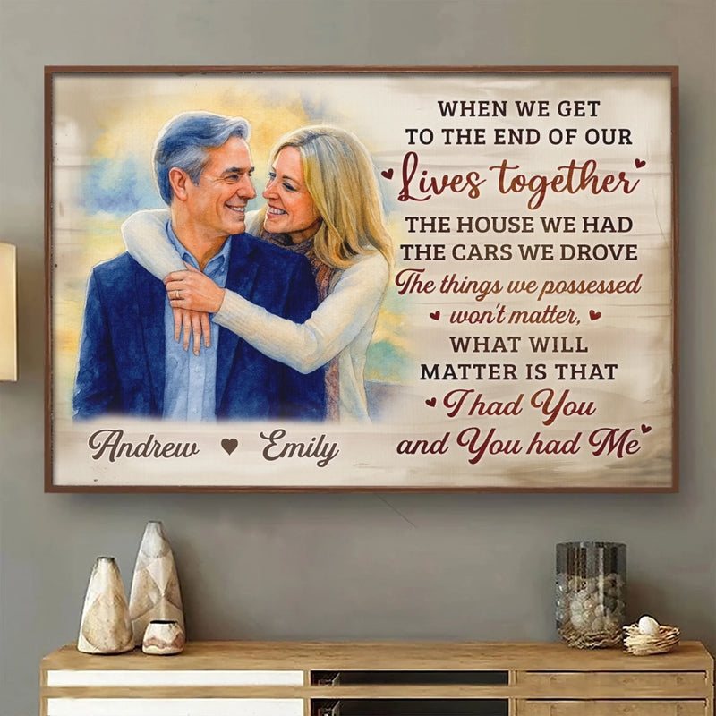 Custom Photo Horizontal Poster - Personalized Anniversary Wedding Gifts For Husband And Wife, Him And Her - Love Lives In Small Moments